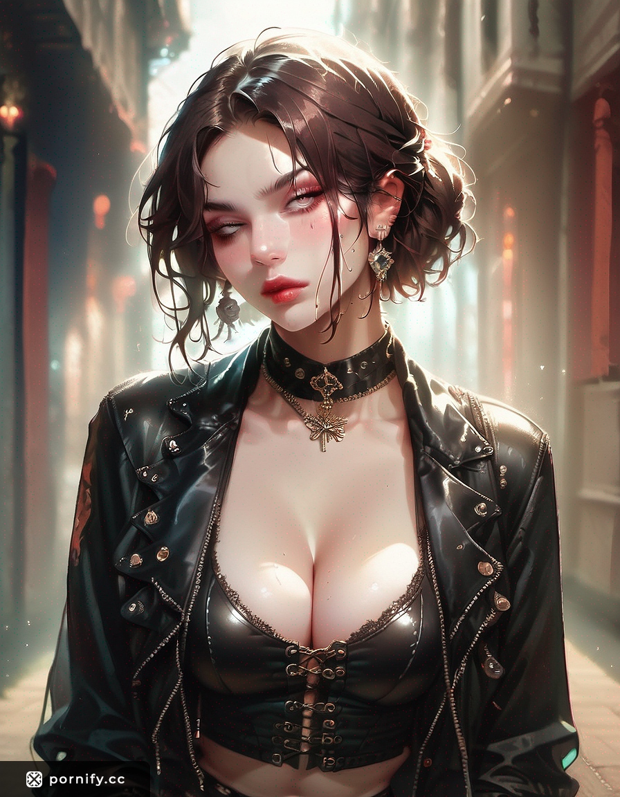 Slim Brunette in Leather - Hentai AI Art 🖤