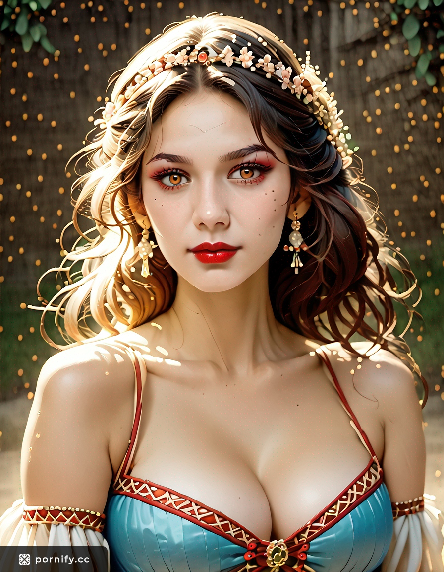 Hispanic Anime Girl in Poncho - Red Lipstick Renaissance Art 🎨👄