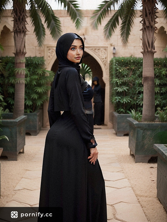 Young Brunette in Hijab - Back View 🌟👗