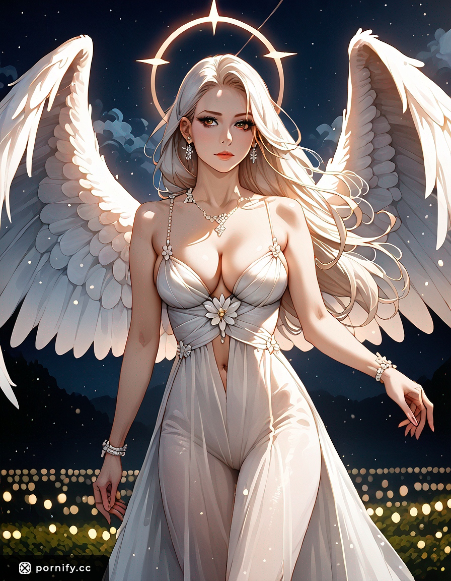 Anime Angel Caucasian Female Front View 🌟