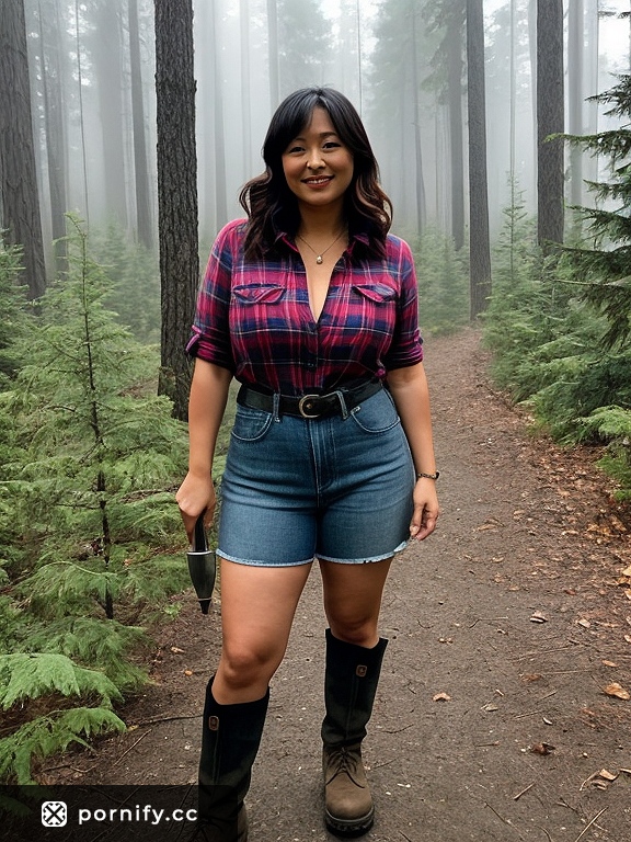 🍑 Asian Lumberjack Tease - Back View Renaissance Art