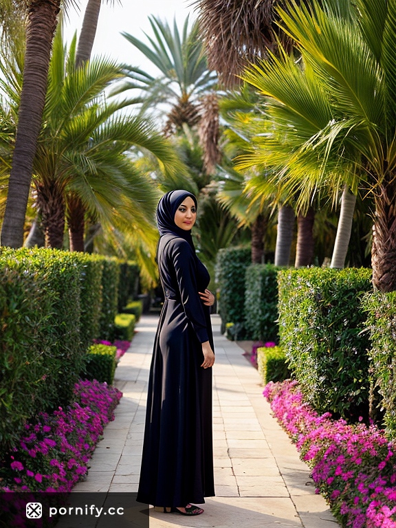 Muscular Hijab Babe Back View 💪🧕🔥