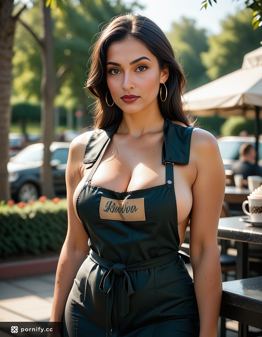 Curvy Hispanic Barista in Park 🍑👩‍💼🌳