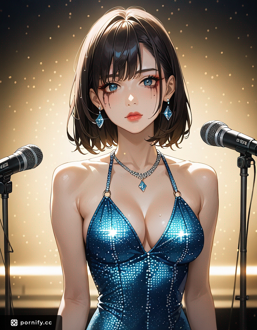 Anime Pop Star with Bangs in Bedroom 🌟🛏️