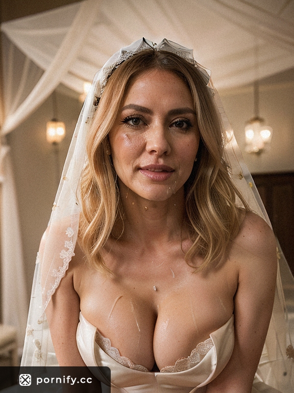 Blonde MILF in Wedding Dress - Front View Cumshot 💦👰