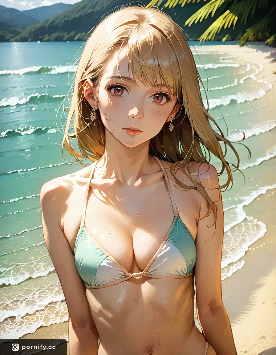 Blonde Anime Swimsuit Babe - Slim Studio Pose 💖✨