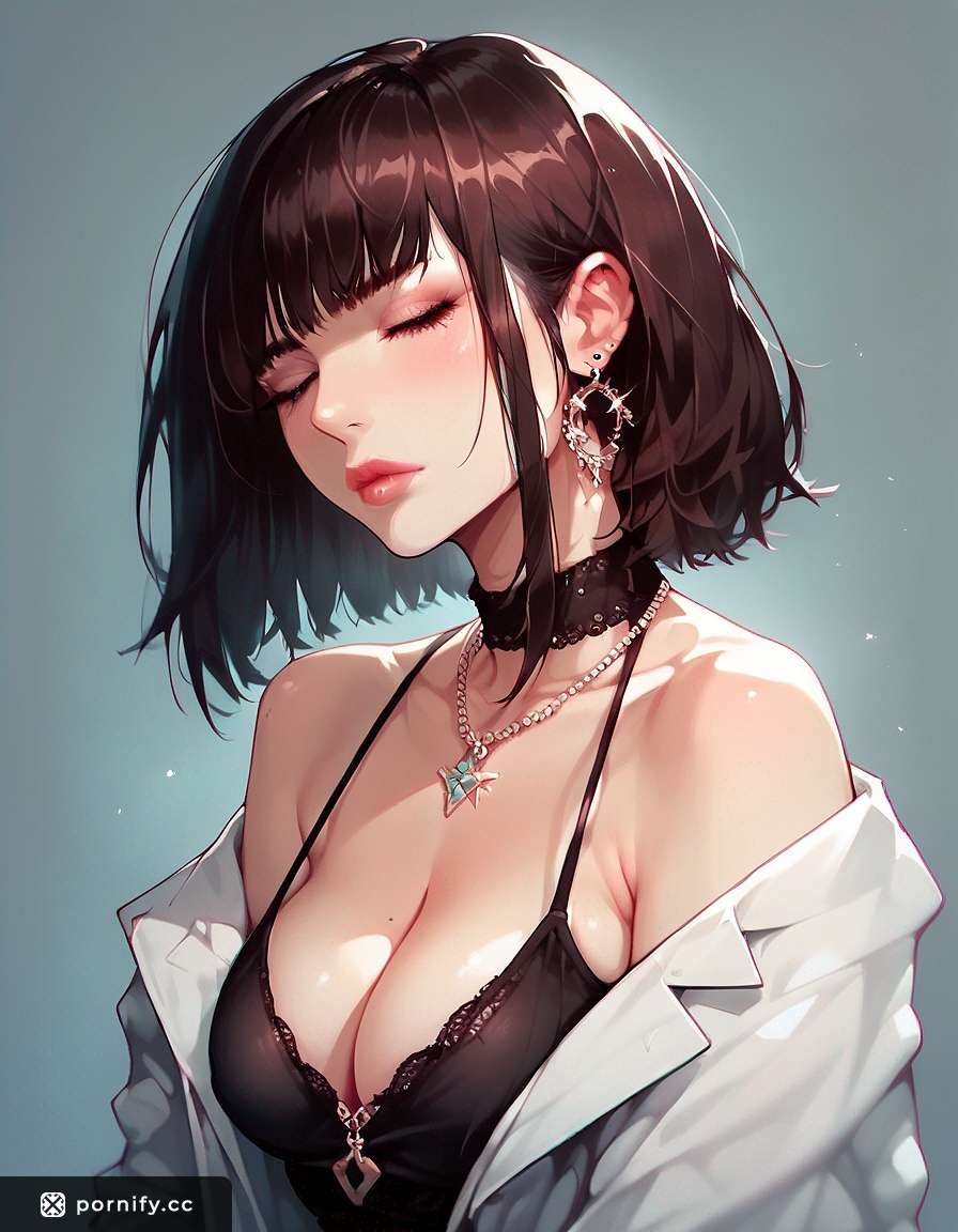 Lab Coat Brunette Back View - Medium Round Breasts 🔬🔥