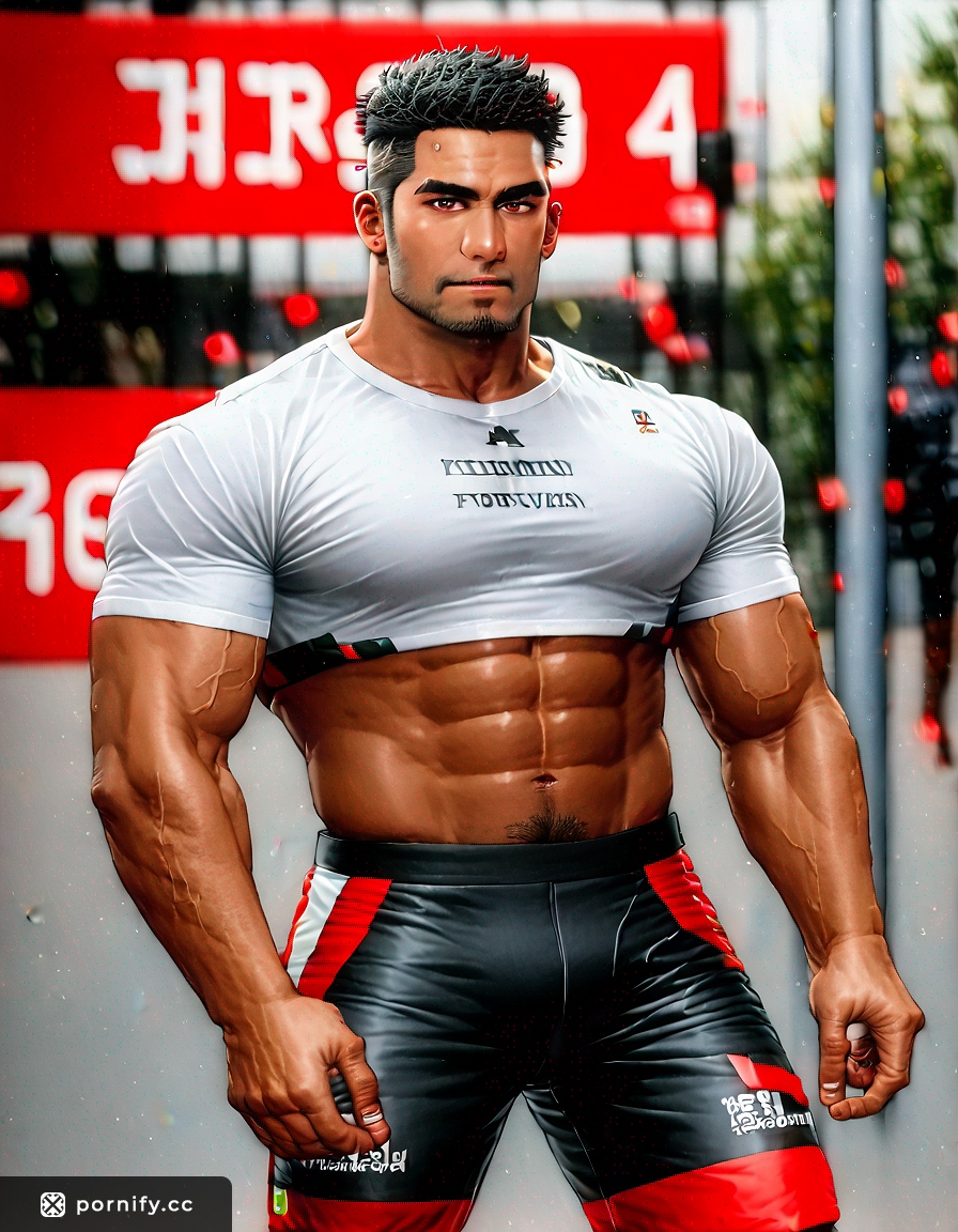 Muscular Hispanic Guy in Polo & Shorts Park Pose 🏞️💪