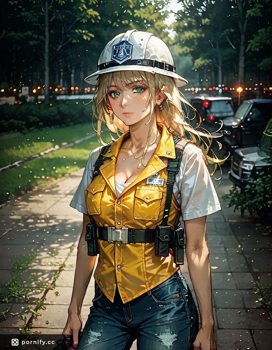 Anime Construction Worker - Blonde Small Breasts 🏗️👷‍♀️